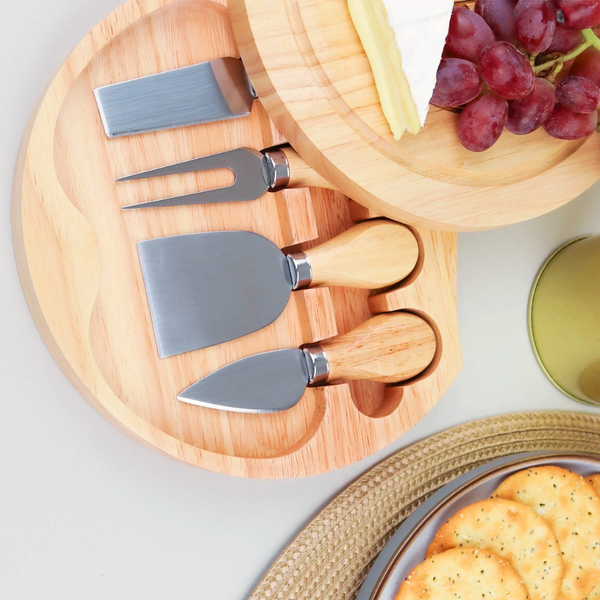 5-Piece Cheese Knife and Board Set