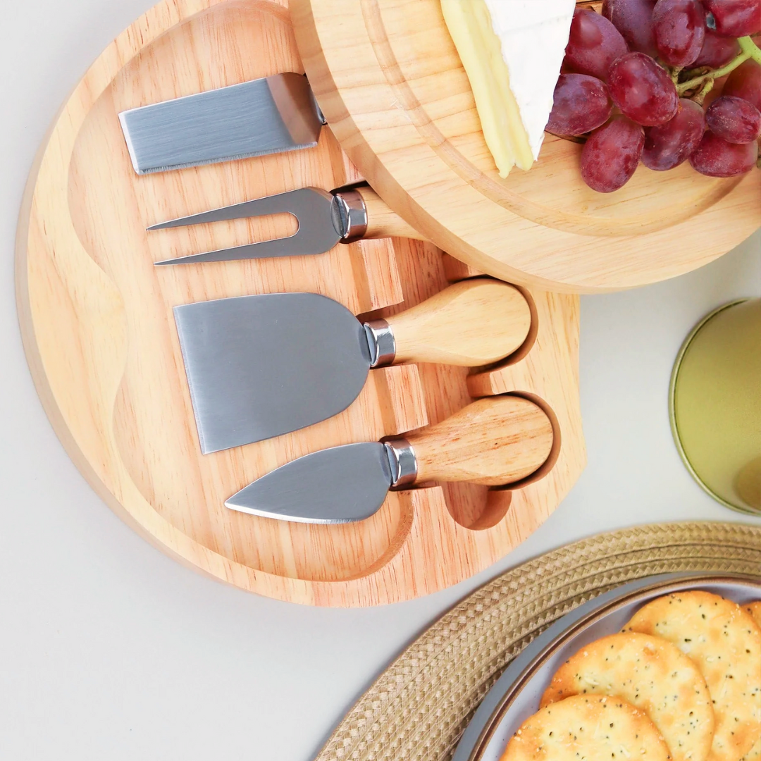 5-Piece Cheese Knife and Board Set