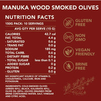 Manuka smoked olives infused with olive oil