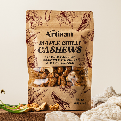 Sweet-and-spicy cashews coated in maple and chilli seasoning