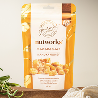 Premium Dry Roasted Macadamia Nuts Hand-Coated in Pure Manuka Honey – Gourmet Sweet Nut Snack