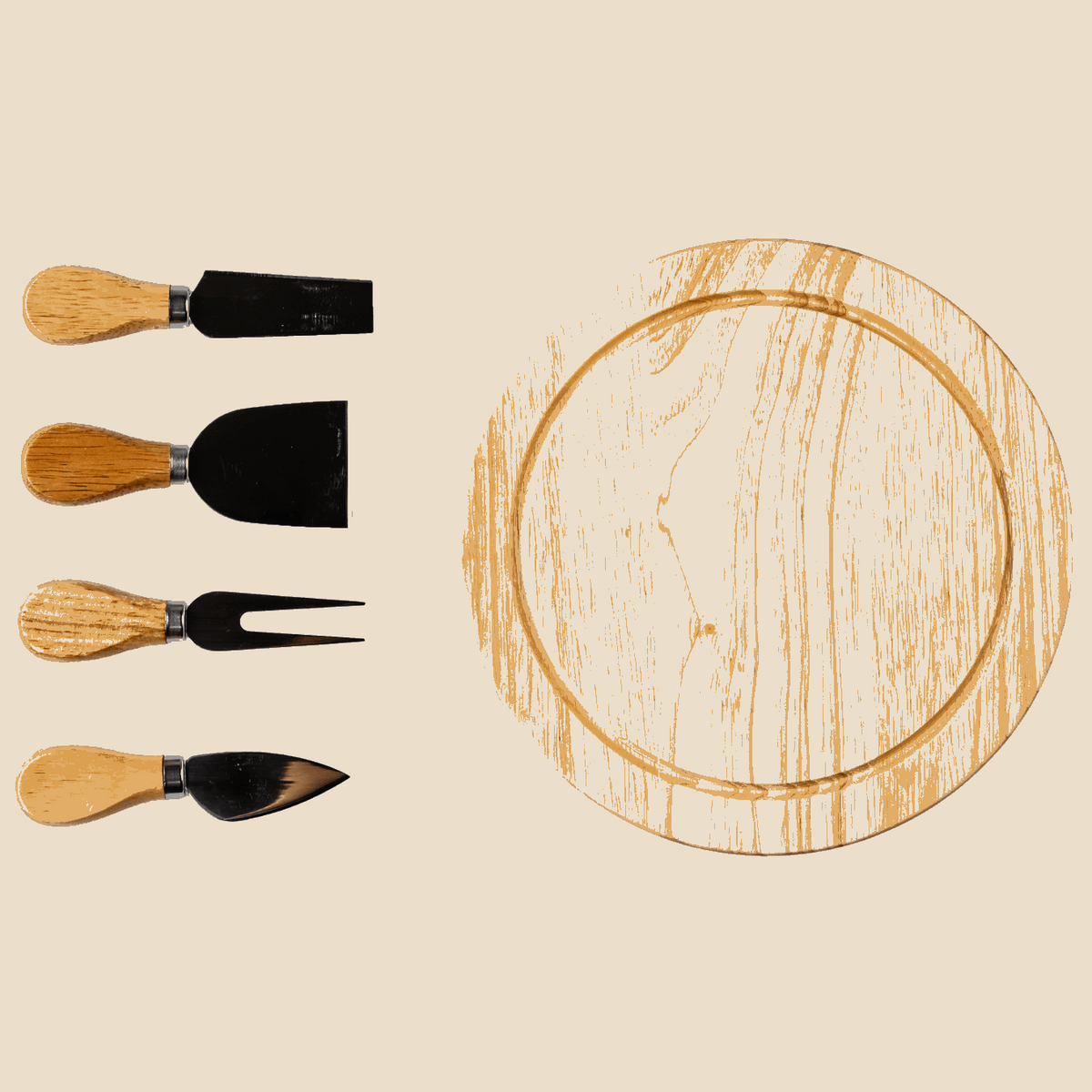5-Piece Cheese Knife and Board Set